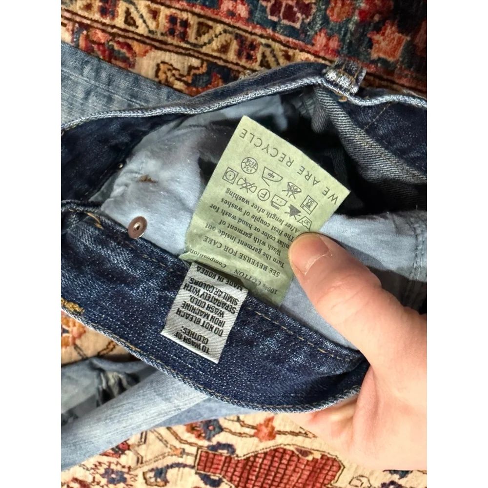 Studio 153 Original Denim Distressed Skinny Jeans Mens Medium Recycled